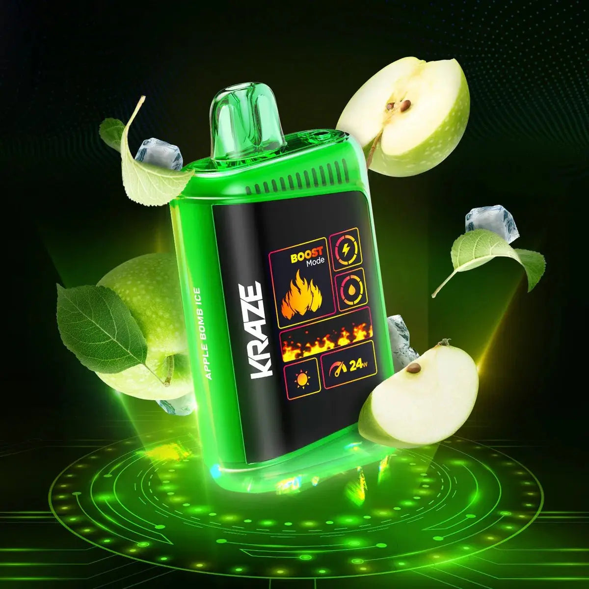 Kraze HD Mega 20K Disposable - Apple Bomb Ice - Vapeshop Mania