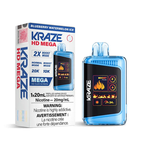 Kraze HD Mega 20K Disposable - Blueberry Watermelon Ice - Vapeshop Mania