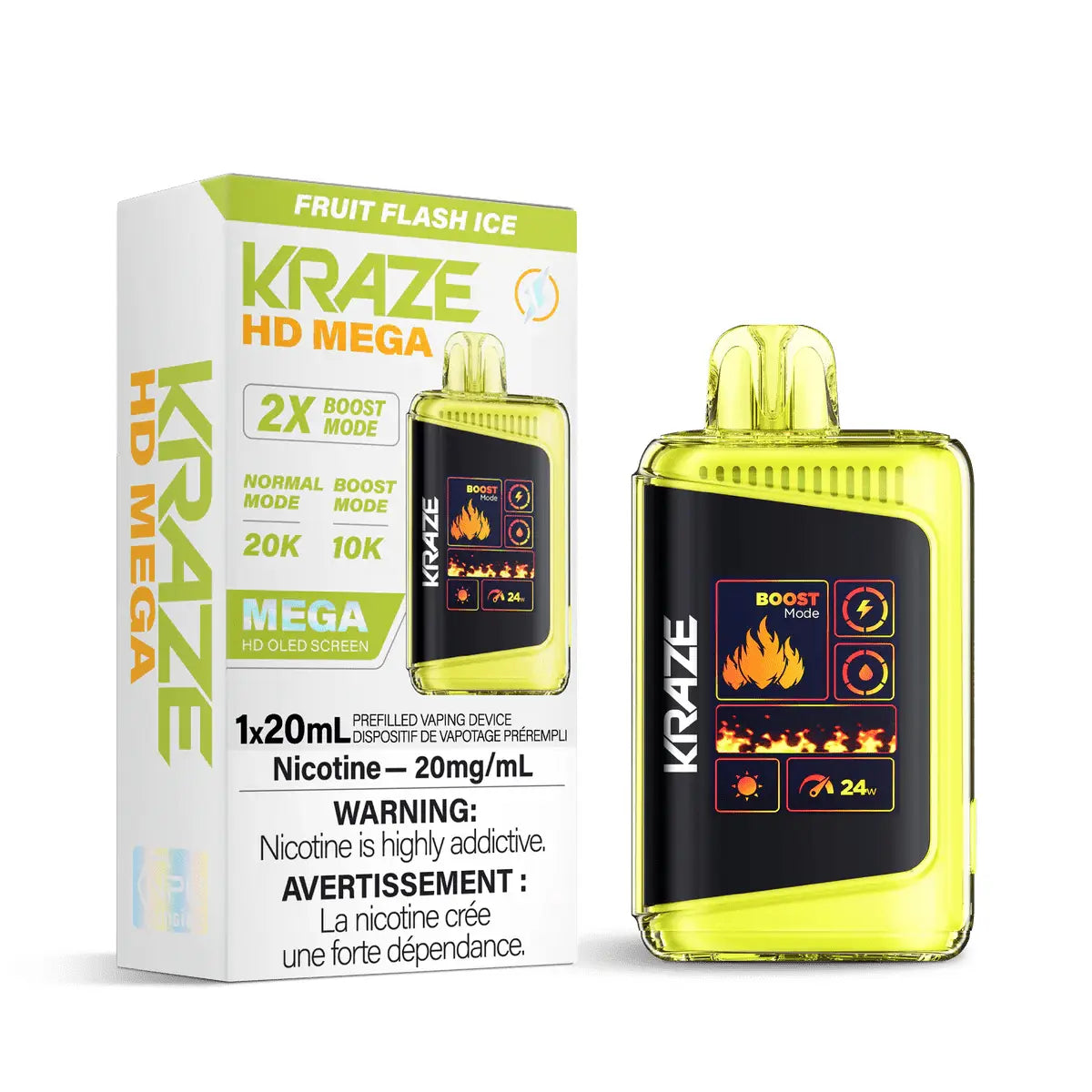 Kraze HD Mega 20K Disposable - Fruit Flash Ice - Vapeshop Mania