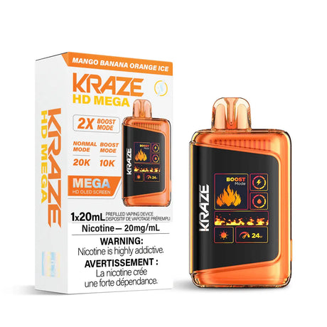 Kraze HD Mega 20K Disposable - Mango Banana Orange Ice - Vapeshop Mania