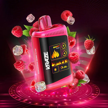 Kraze HD Mega 20K Disposable - Norwegian Berry G Ice - Vapeshop Mania