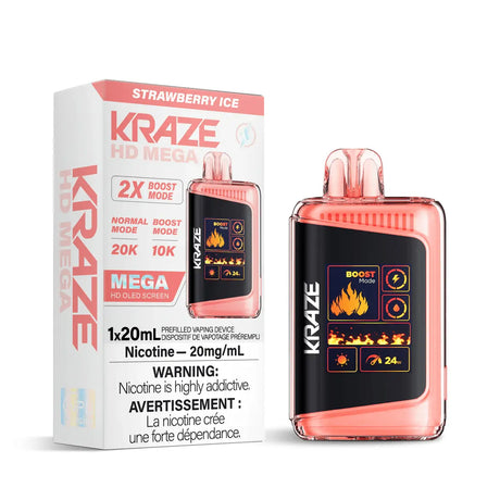 Kraze HD Mega 20K Disposable - Strawberry Ice - Vapeshop Mania