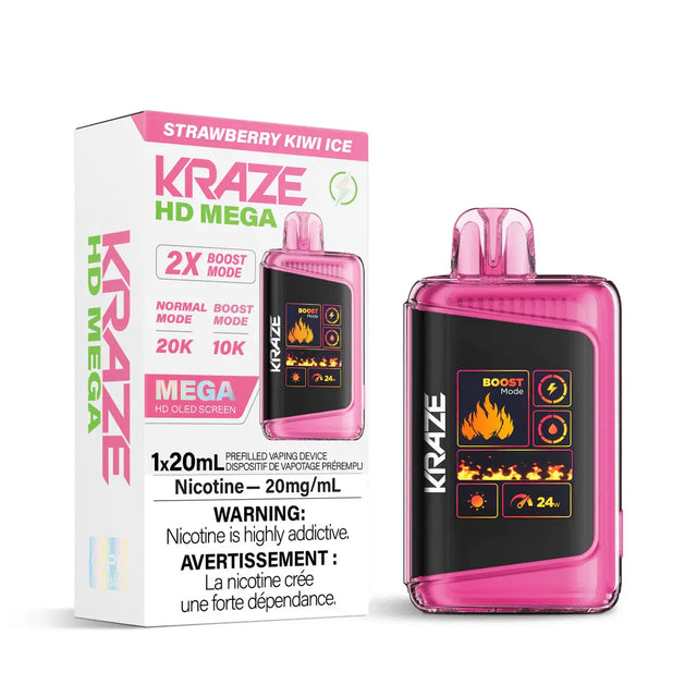 Kraze HD Mega 20K Disposable - Strawberry Kiwi Ice - Vapeshop Mania