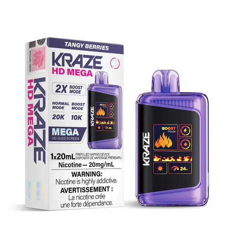 Kraze HD Mega 20K Disposable - Tangy Berries - Vapeshop Mania