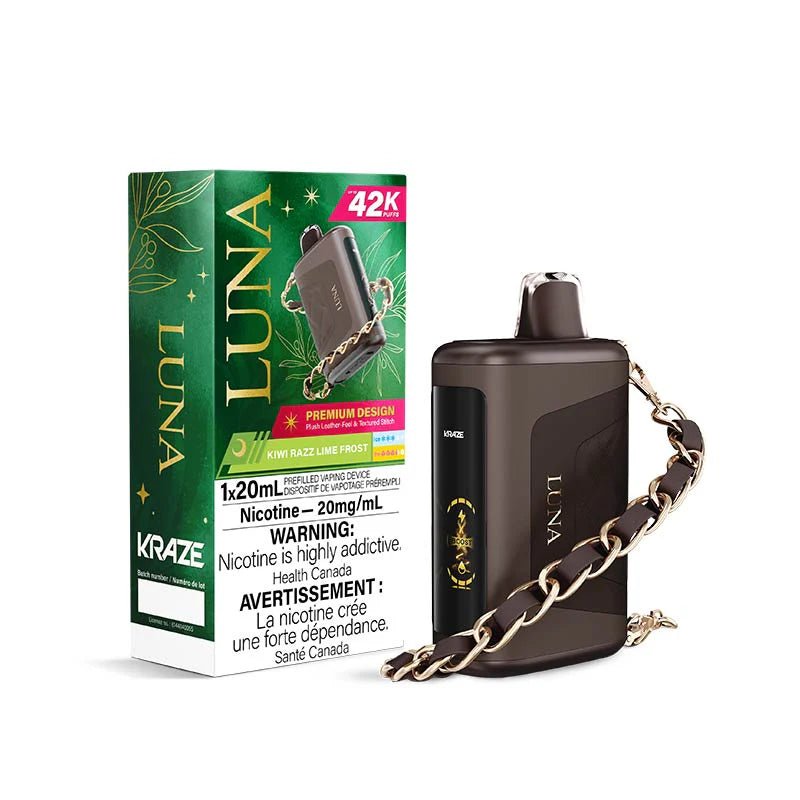 Shop Kraze Luna 42K Disposable - Kiwi Razz Lime Frost - at Vapeshop Mania