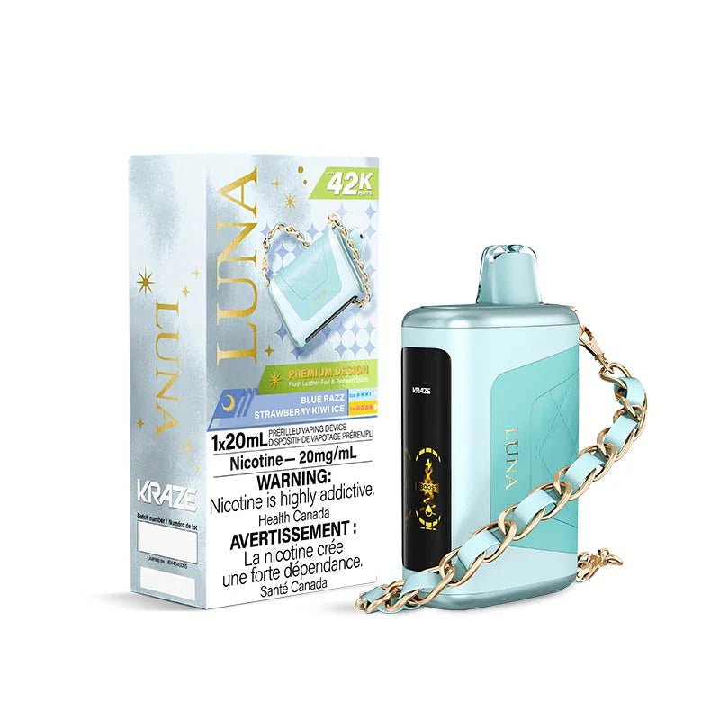 Shop Kraze Luna Disposable - Blue Razz Strawberry Kiwi Ice - at Vapeshop Mania