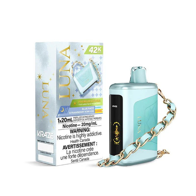 Shop Kraze Luna Disposable - Blue Razz Strawberry Kiwi Ice - at Vapeshop Mania
