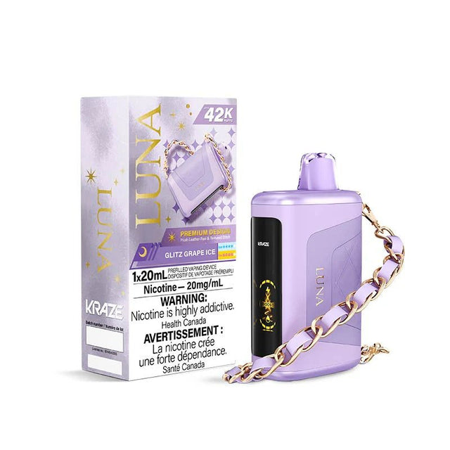 Shop Kraze Luna Disposable - Glitz Grape Ice - at Vapeshop Mania