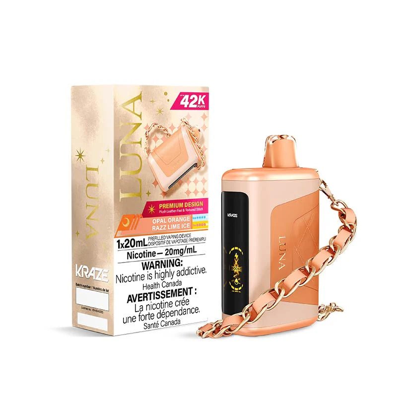 Shop Kraze Luna Disposable - Opal Orange Razz Lime Ice - at Vapeshop Mania
