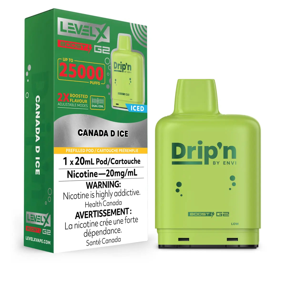 Level X Drip'n Boost 25K Pod 20ml - Canada D - Vapeshop Mania