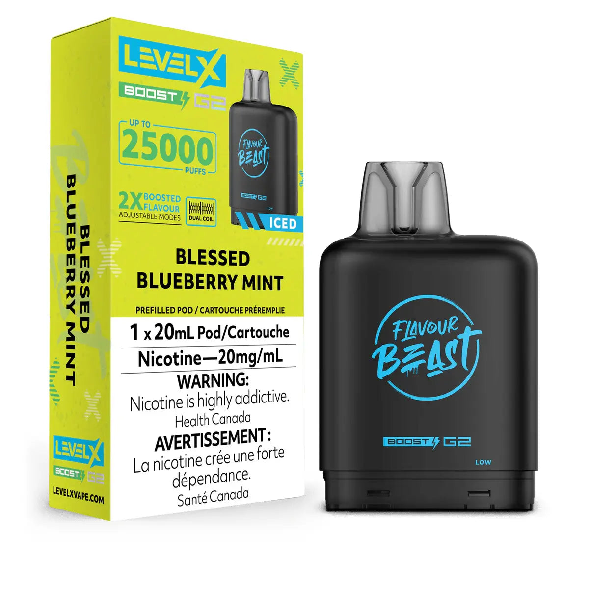 Level X Flavour Beast Boost 25K Pod 20ml - Blessed Blueberry Mint (Iced) - Vapeshop Mania