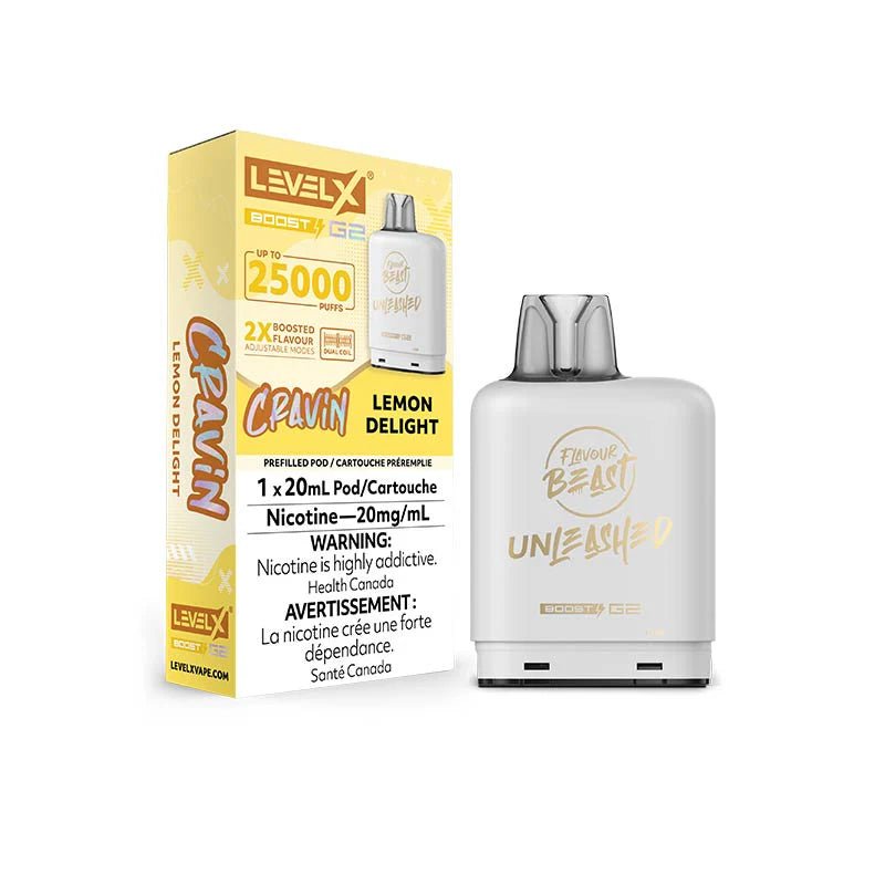Shop Level X Flavour Beast Boost 25K Pod 20ml - Lemon Delight - at Vapeshop Mania