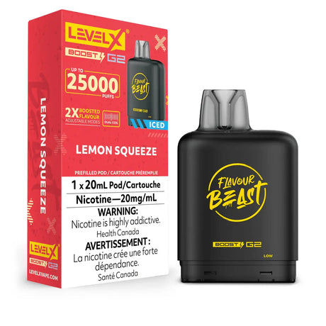 Level X Flavour Beast Boost 25K Pod 20ml - Lemon Squeeze (Iced) - Vapeshop Mania