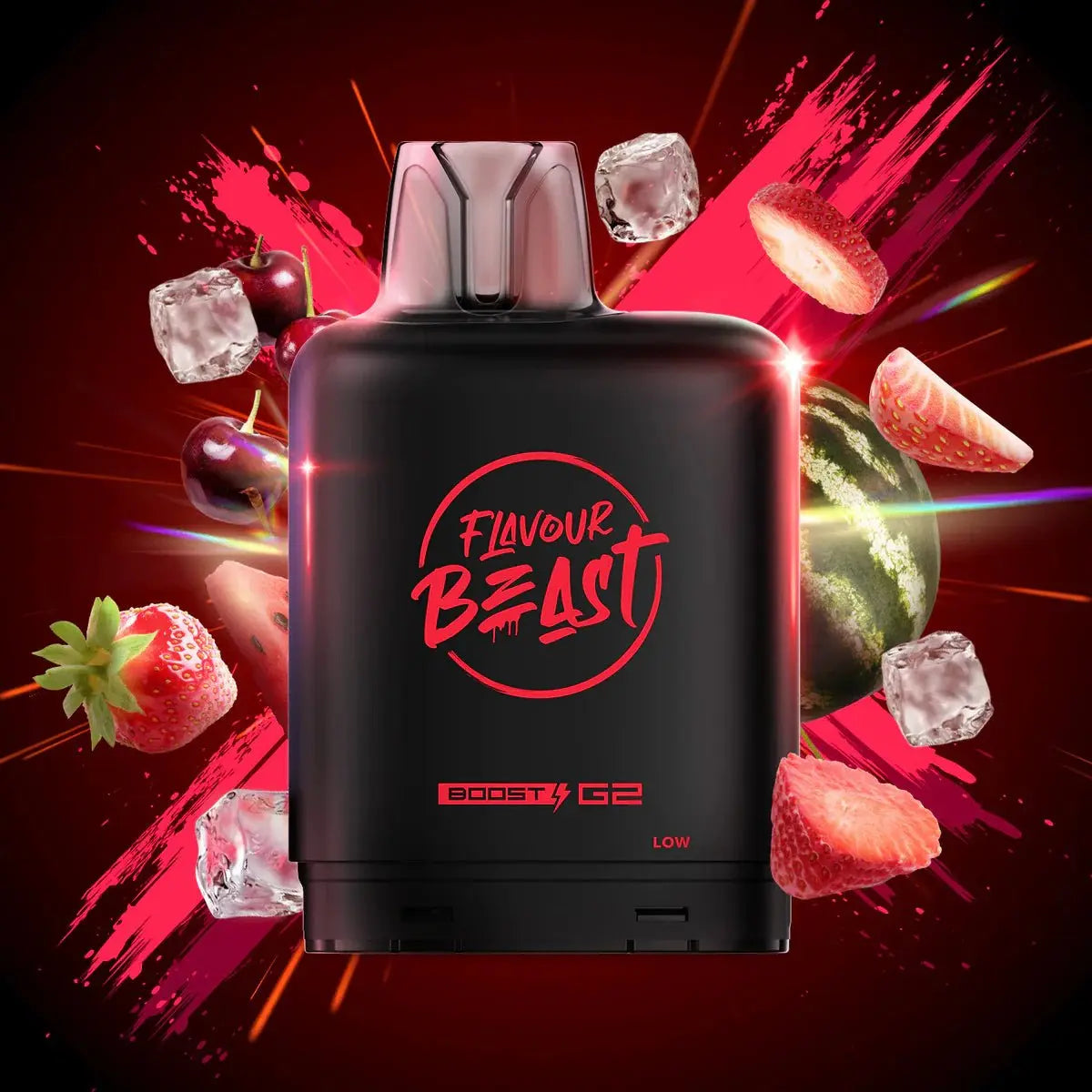 Level X Flavour Beast Boost 25K Pod 20ml - Strawberry Cherry Watermelon (Iced) - Vapeshop Mania