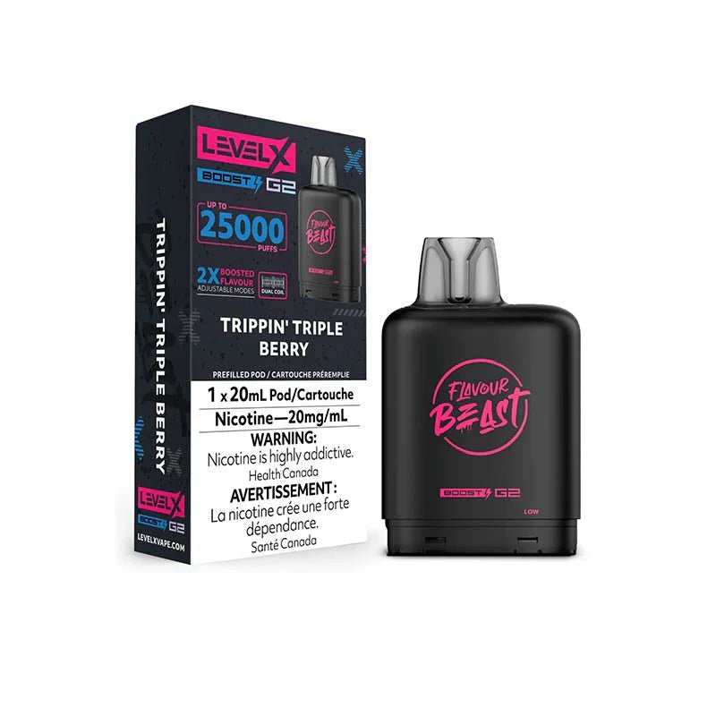 Shop Level X Flavour Beast Boost 25K Pod 20ml - Trippin' Triple Berry - at Vapeshop Mania