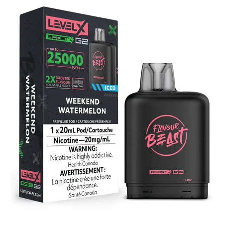 Level X Flavour Beast Boost 25K Pod 20ml - Weekend Watermelon (Iced) - Vapeshop Mania
