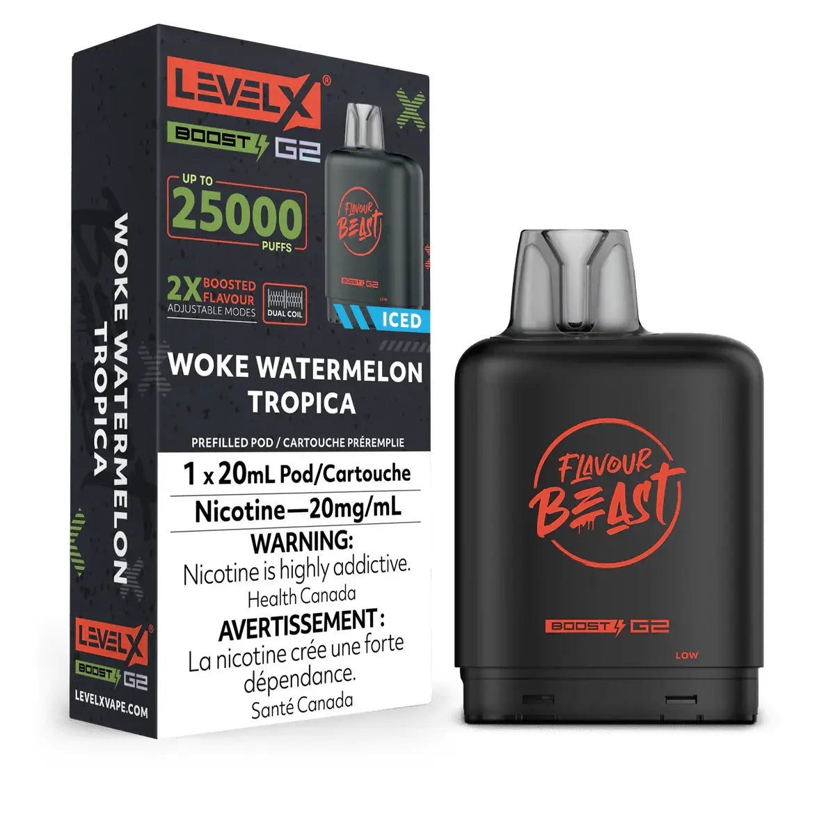 Level X Flavour Beast Boost 25K Pod 20ml - Woke Watermelon Tropica - Vapeshop Mania