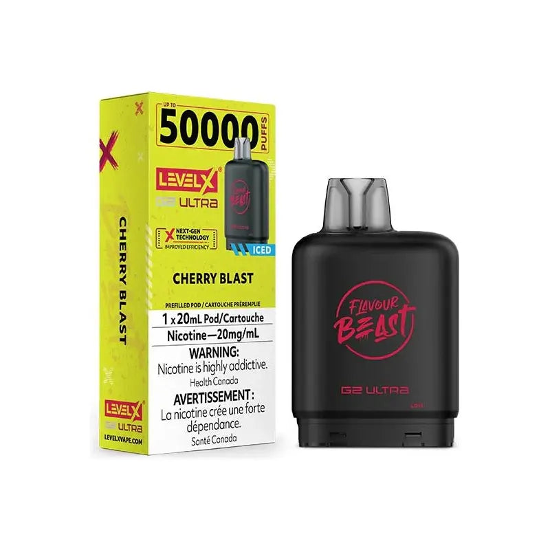 Shop Level X Flavour Beast Ultra 50K Pod 20ml - Cherry Blast Iced - at Vapeshop Mania