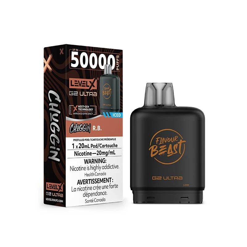 Shop Level X Flavour Beast Unleashed Ultra 50K Pod 20ml - Chuggin R.B. Ice - at Vapeshop Mania