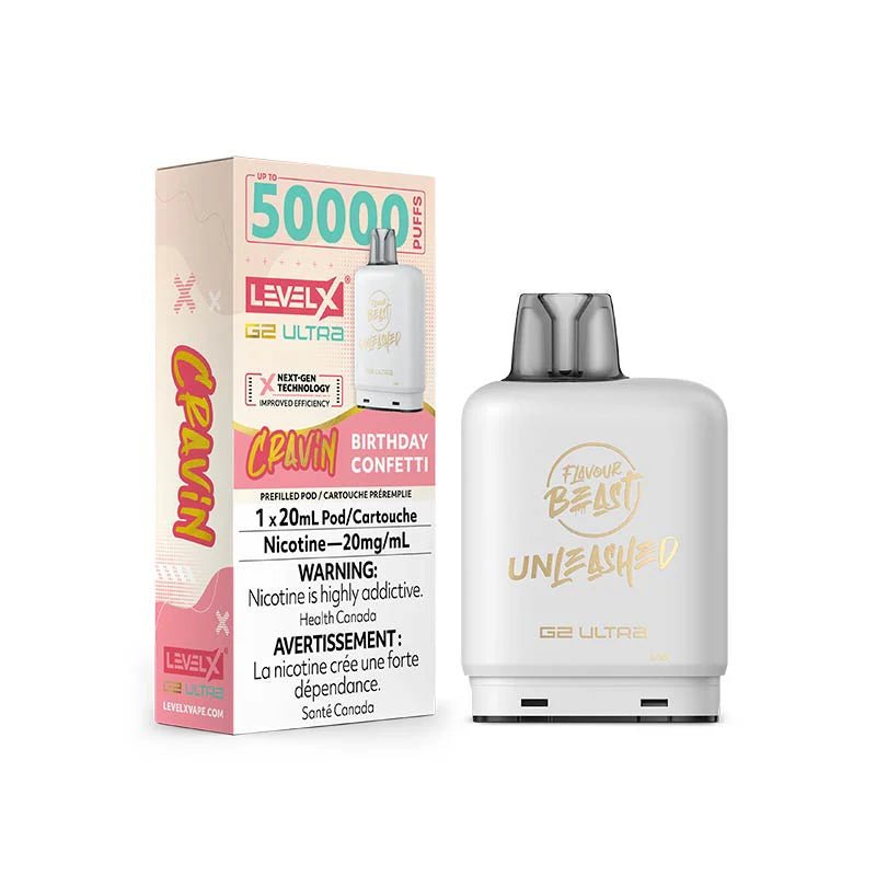 Shop Level X Flavour Beast Unleashed Ultra 50K Pod 20ml - Cravin Birthday Confetti - at Vapeshop Mania
