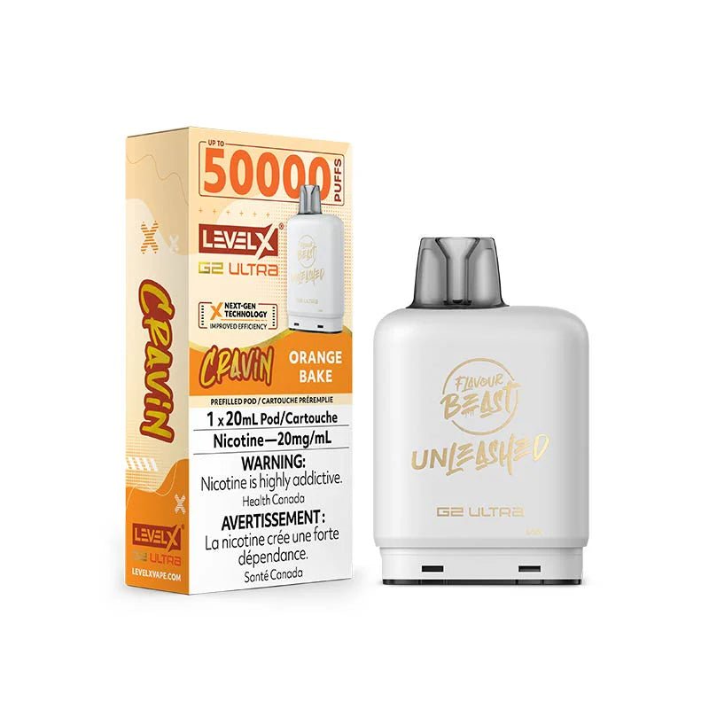 Shop Level X Flavour Beast Unleashed Ultra 50K Pod 20ml - Cravin Orange Bake - at Vapeshop Mania
