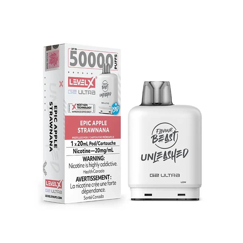 Shop Level X Flavour Beast Unleashed Ultra 50K Pod 20ml - Epic Apple Strawnana Iced - at Vapeshop Mania