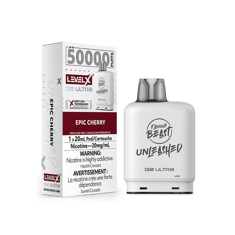 Shop Level X Flavour Beast Unleashed Ultra 50K Pod 20ml - Epic Cherry - at Vapeshop Mania