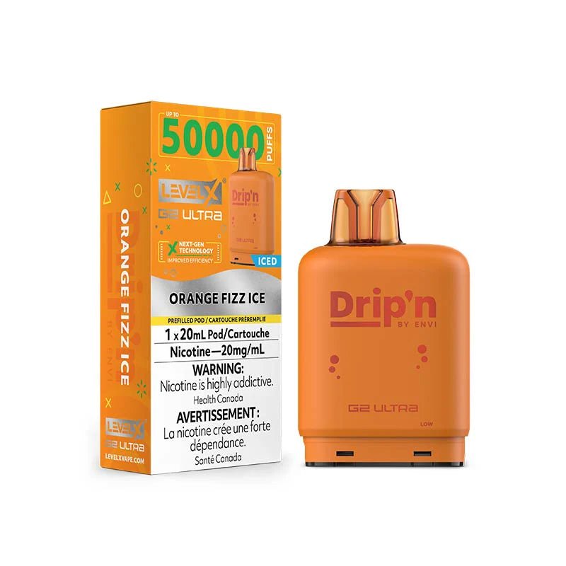 Shop Level X Flavour Beast Unleashed Ultra 50K Pod 20ml - Orange Fizz Ice - at Vapeshop Mania