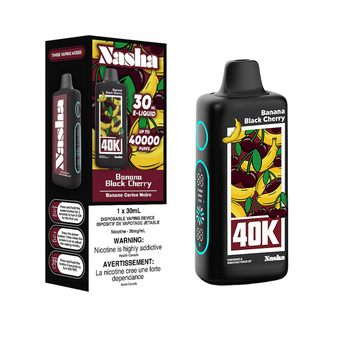 Shop Nasha 40K Disposable - Banana Black Cherry - at Vapeshop Mania