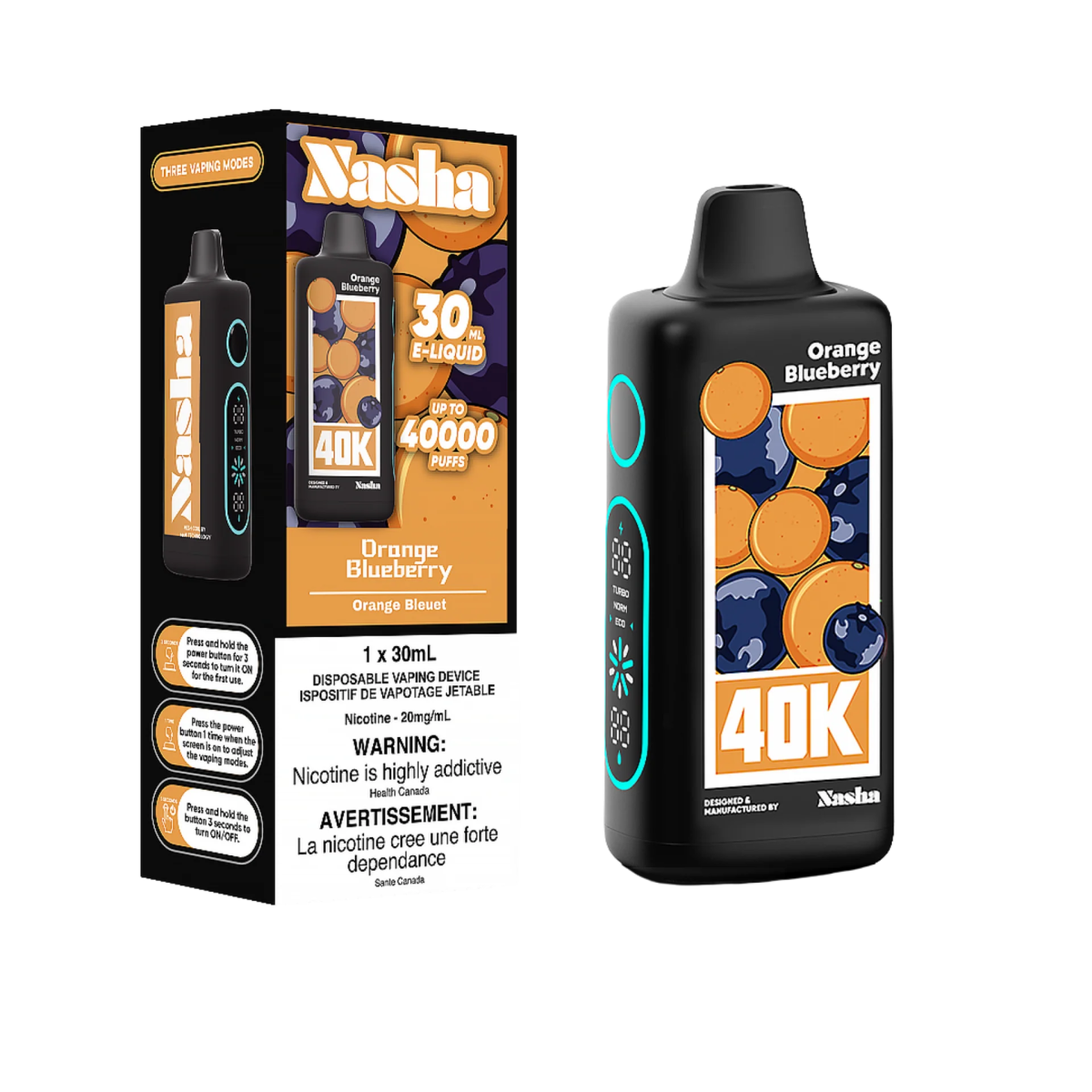 Shop Nasha 40K Disposable - Orange Blueberry - at Vapeshop Mania