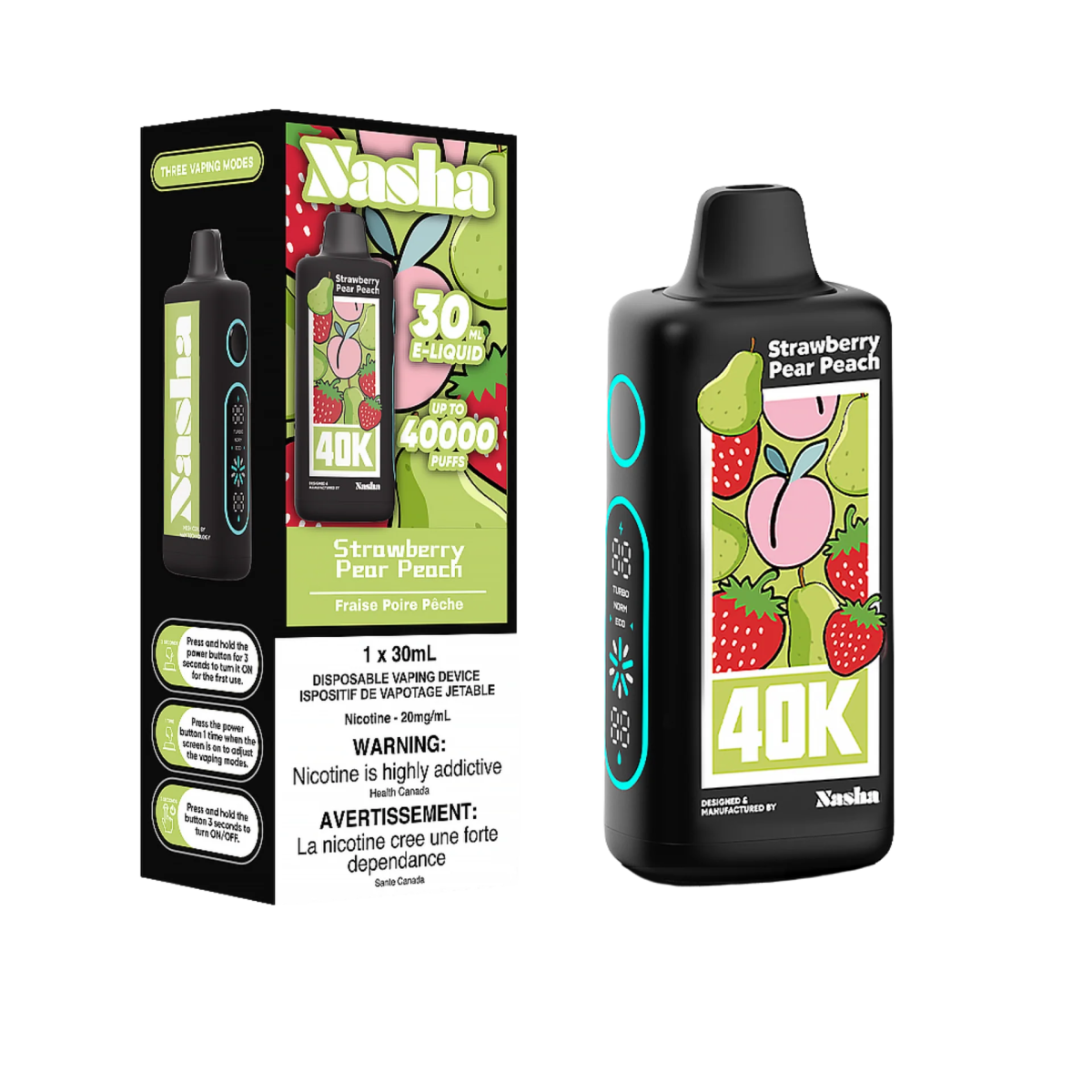 Shop Nasha 40K Disposable - Strawberry Pear Peach - at Vapeshop Mania