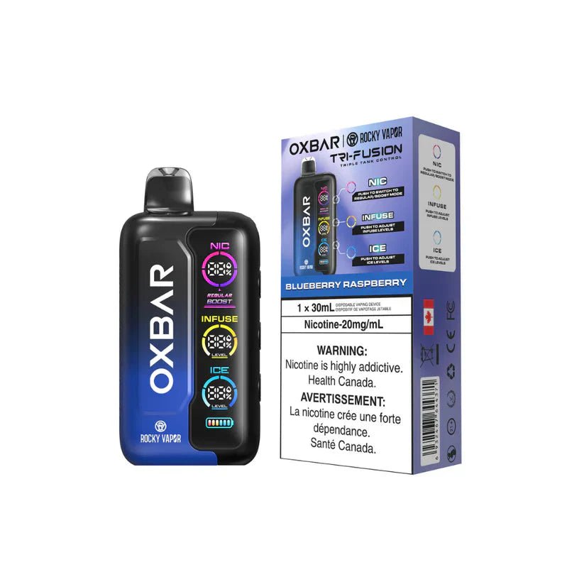 Shop OXBAR Tri Fusion 45K Disposable - Blueberry Raspberry - at Vapeshop Mania