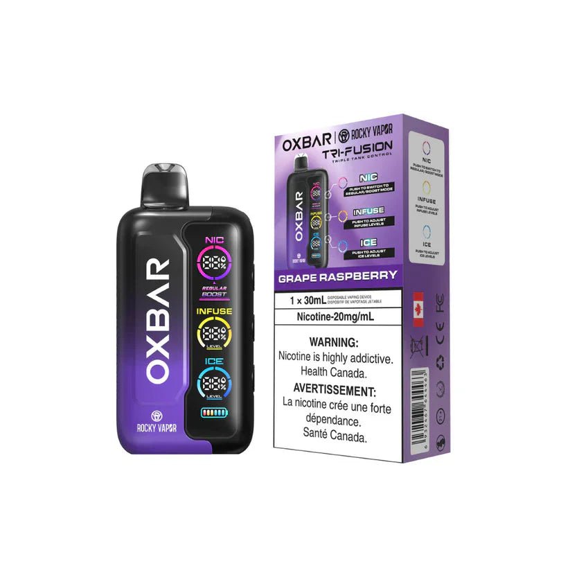 Shop OXBAR Tri Fusion 45K Disposable - Grape Raspberry - at Vapeshop Mania