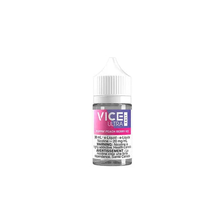 Poppin' Peach Berry Ice by Vice Ultra - Salt Nic Vape Juice - Vapeshop Mania