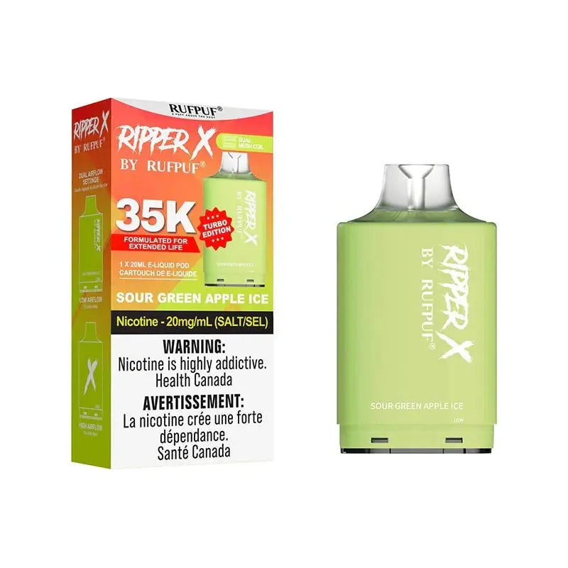Ripper X Pod by Rufpuf 35K - Sour Green Apple Ice - Vapeshop Mania