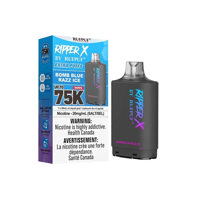 Shop Ripper X Pod by Rufpuf 75K - Bomb Blue Razz Ice - at Vapeshop Mania