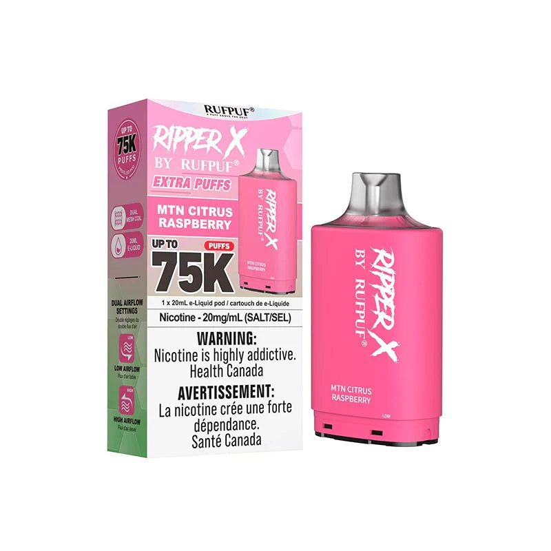 Shop Ripper X Pod by Rufpuf 75K - MTN Citrus Raspberry - at Vapeshop Mania