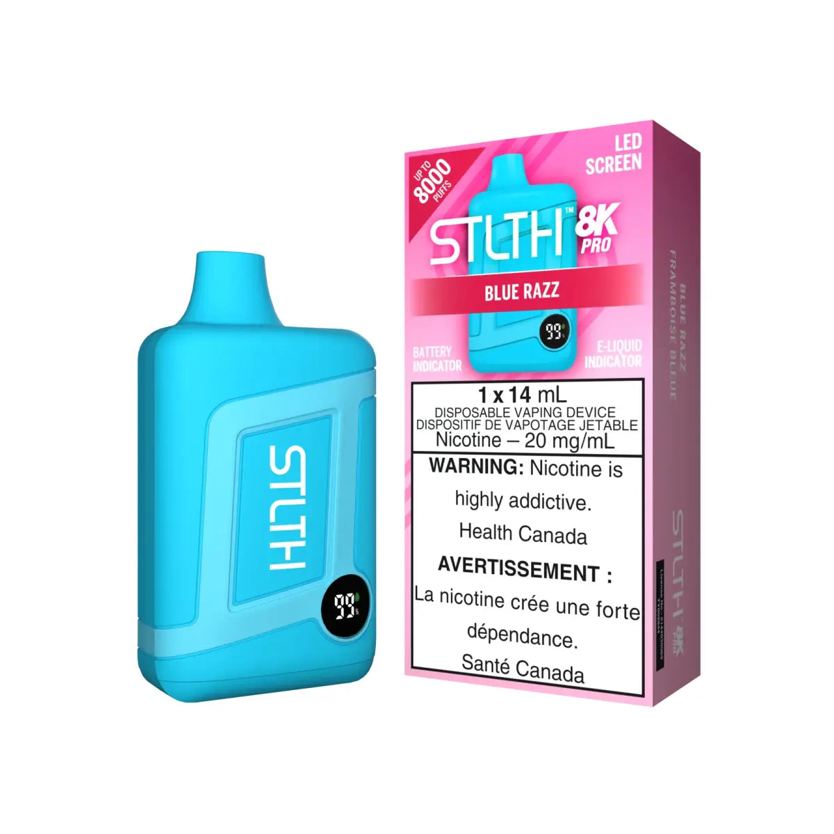 STLTH 8K Pro Disposable - Blue Razz - Vapeshop Mania