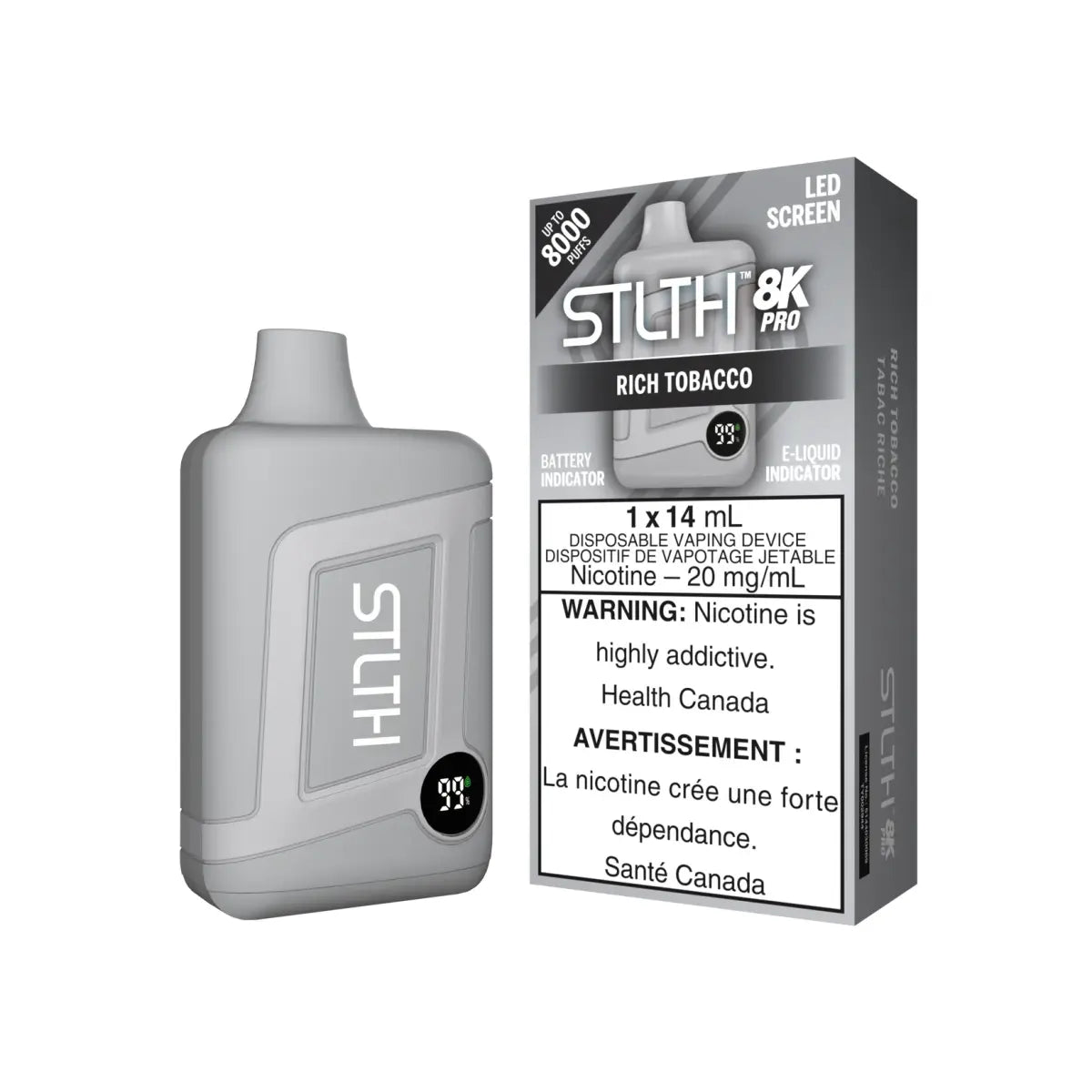 STLTH 8K Pro Disposable - Rich Tobacco - Vapeshop Mania