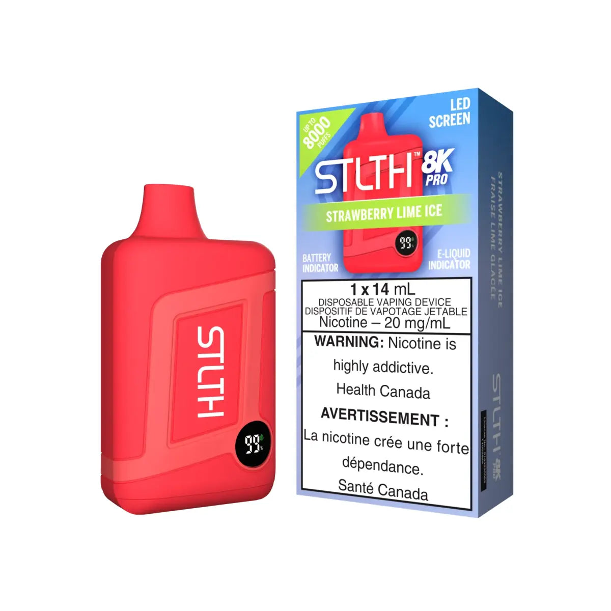 STLTH 8K Pro Disposable - Strawberry Lime Ice - Vapeshop Mania
