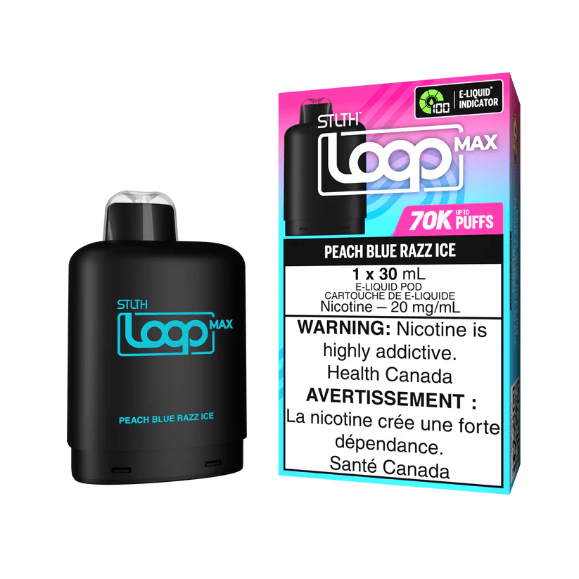 Shop STLTH LOOP MAX 70K Pod Pack - Peach Blue Razz Ice - at Vapeshop Mania