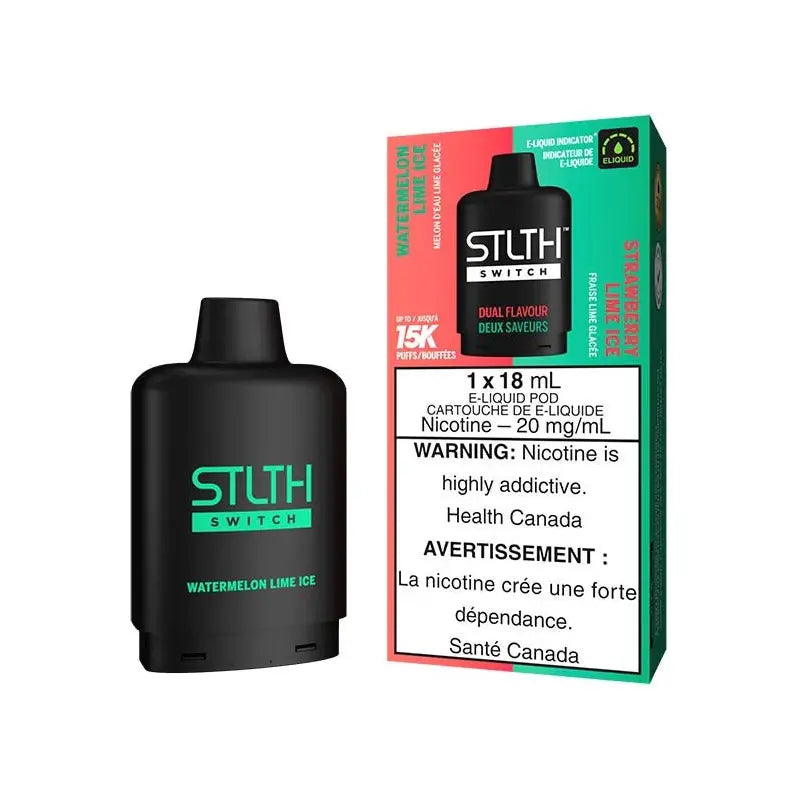STLTH Switch 15K Pod Pack - Watermelon Lime Ice & Strawberry Lime Ice - Vapeshop Mania