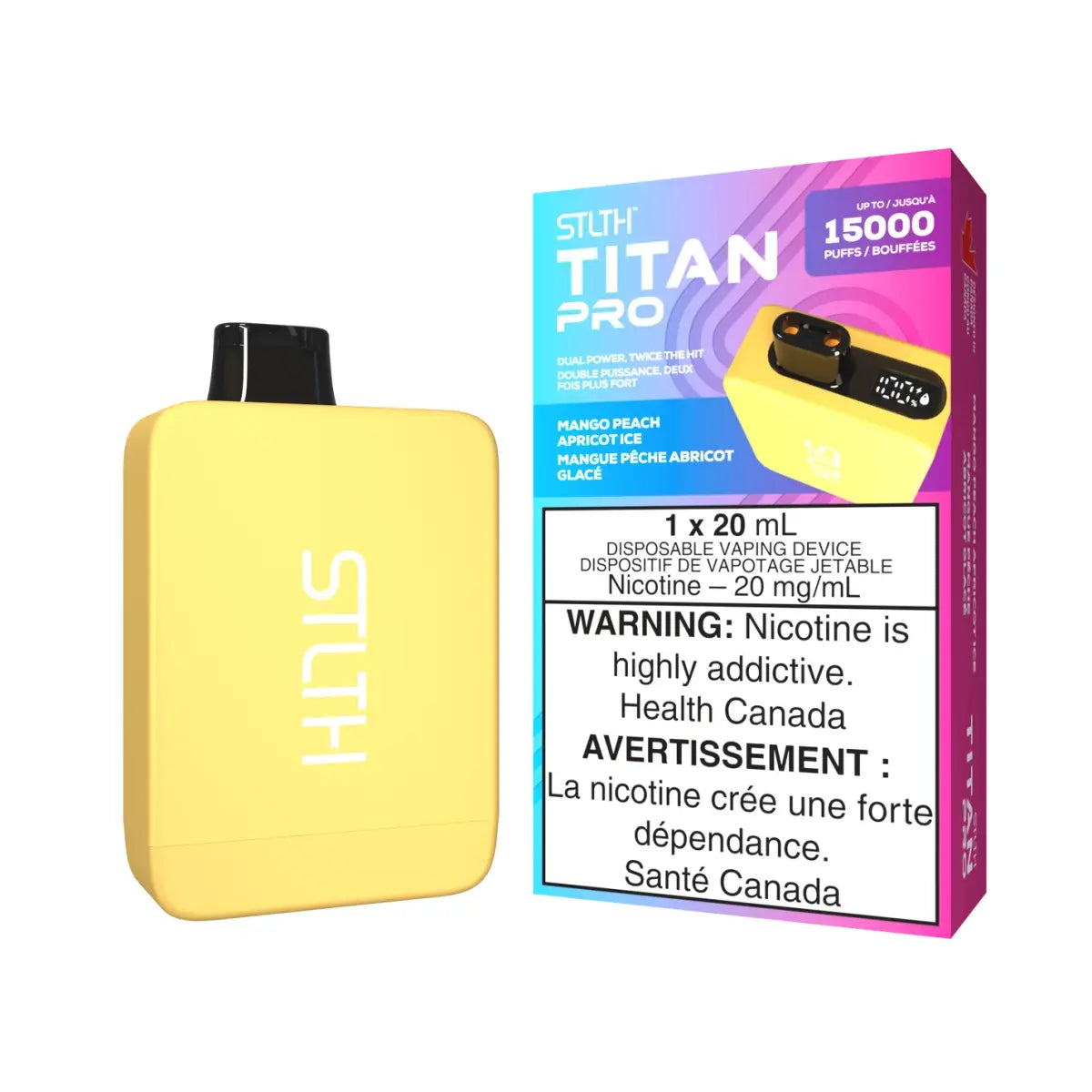 STLTH Titan Pro 15K Disposable - Mango Peach Apricot Ice - Vapeshop Mania