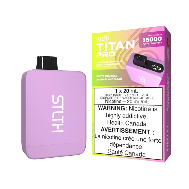 STLTH Titan Pro 15K Disposable - White Grape Ice - Vapeshop Mania