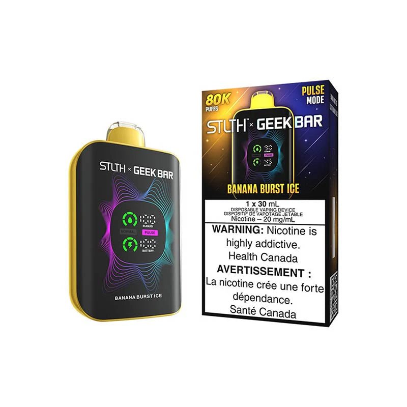 Shop STLTH x Geek Bar 80K Disposable - Banana Burst Ice - at Vapeshop Mania