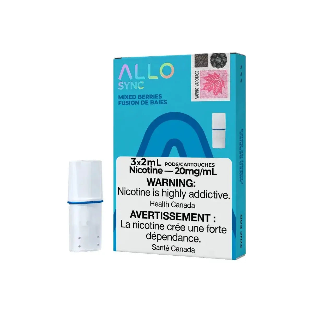 Allo Sync Pod, lot de 3 - Baies mélangées - Pod prérempli - Vapeshop Mania