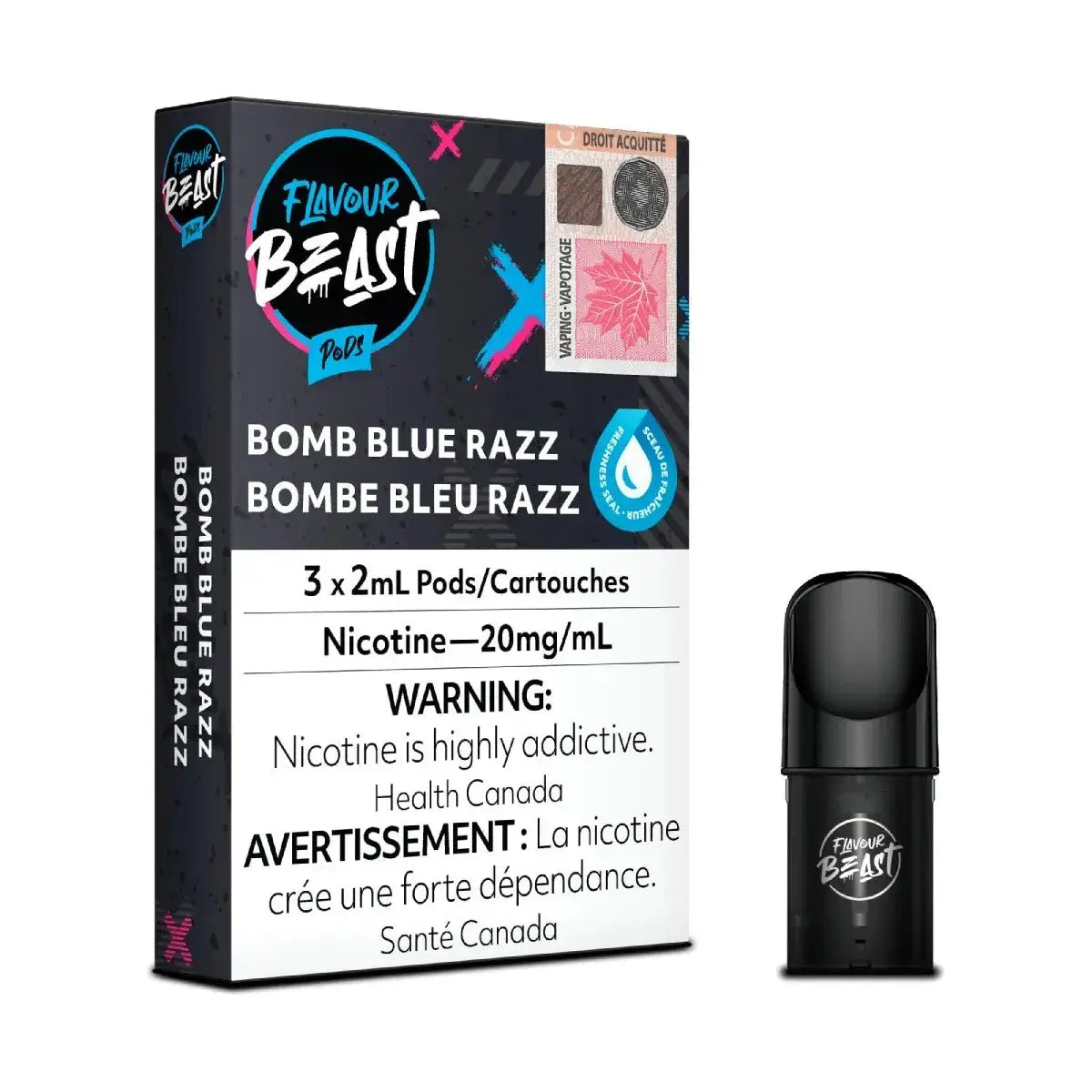 Flavour Beast STLTH Compatible Pod 3-Pack - Bomb Blue Razz - Prefilled Pod - Vapeshop Mania