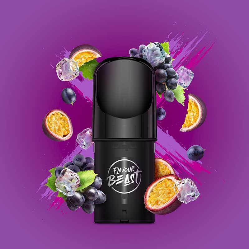Flavour Beast STLTH Compatible Pod 3-Pack - Groovy Grape Passionfruit Iced - Prefilled Pod - Vapeshop Mania