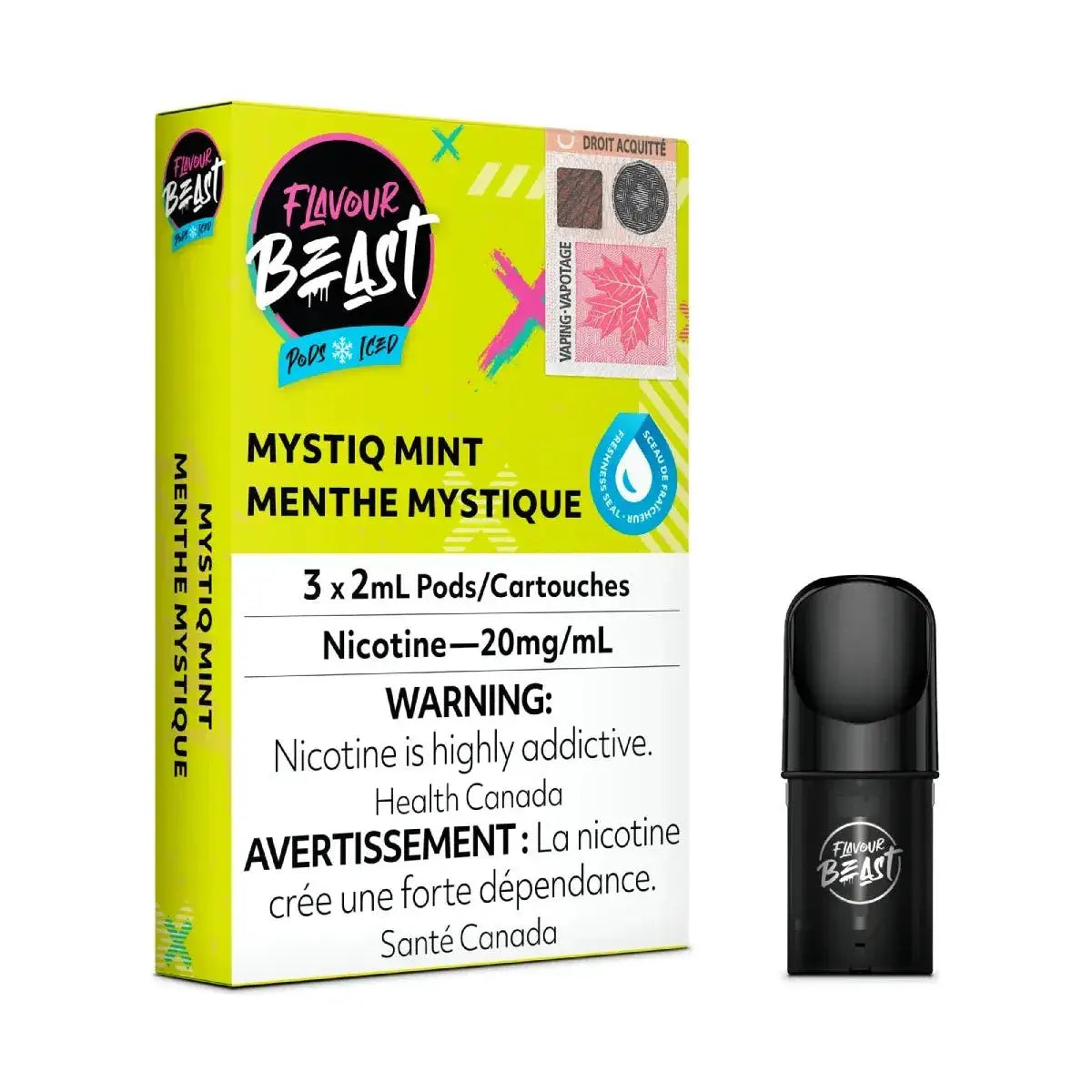 Flavour Beast STLTH Compatible Pod 3-Pack - Mystiq Mint Iced - Prefilled Pod - Vapeshop Mania