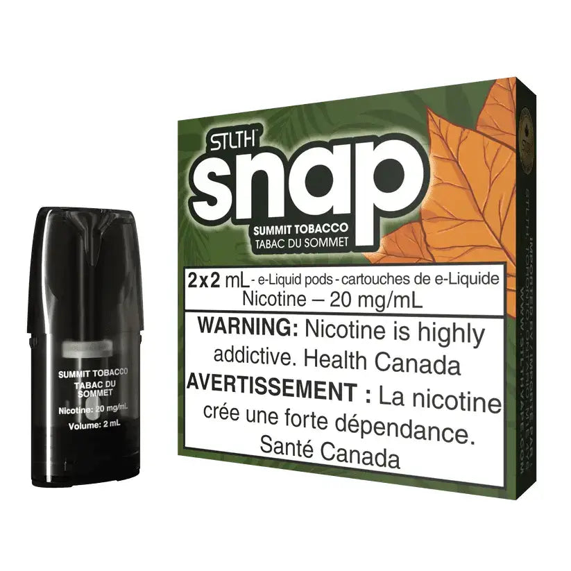 STLTH SNAP Pod 2-Pack - Summit Tobacco - Prefilled Pod - Vapeshop Mania